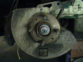 Front brake disc splash shield visible fixings